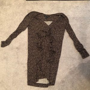 French connection long sleeve printed tied waist